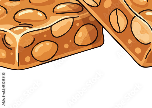 Delicious peanut butter bars illustration.