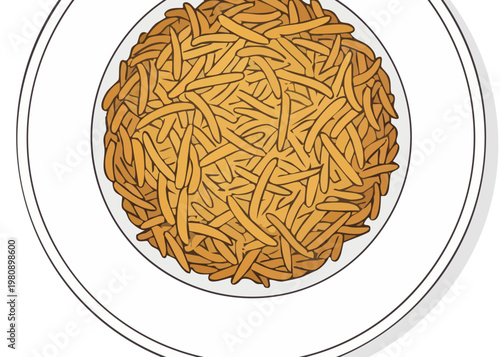 A plate of golden fried noodles.