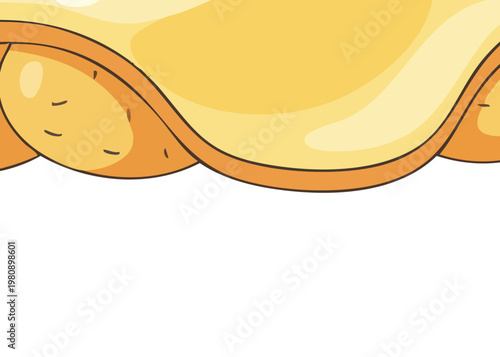 A close-up of melted cheese on bread.