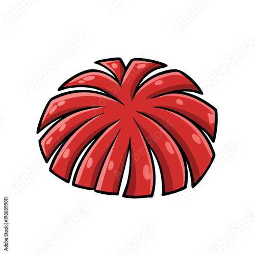 Vibrant Red Pom Pom Illustration for Dance and Sports Teams Celebration