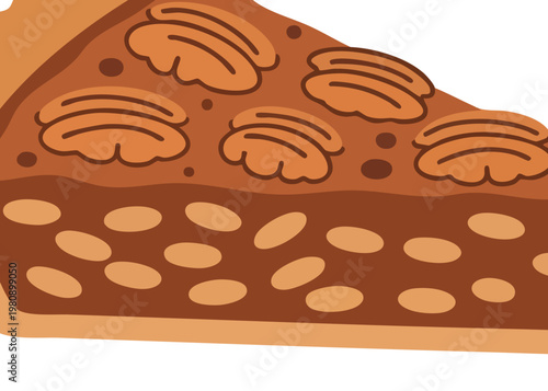 A slice of chocolate pecan pie.