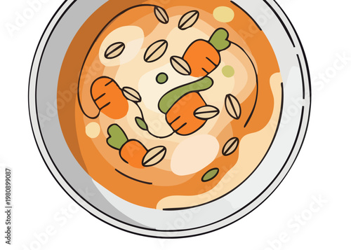 A bowl of healthy carrot soup.