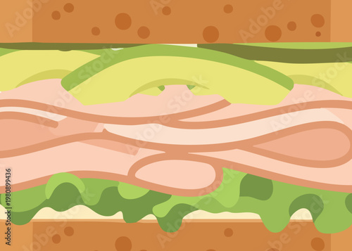 A delicious sandwich with bacon lettuce and avocado.