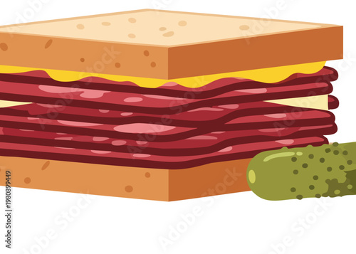 A cartoon illustration of a sandwich.