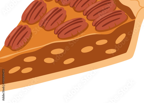 A slice of pecan pie dessert.