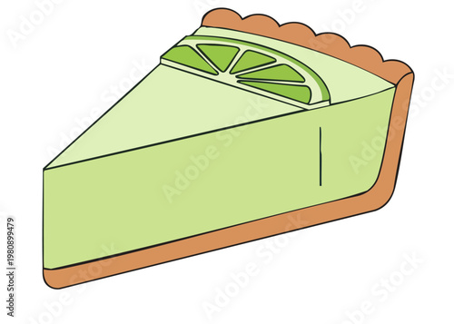 A slice of lime pie dessert.
