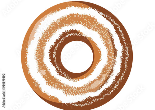 A close-up of a sugary donut.