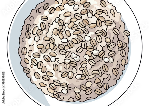 A plate of roasted coffee beans.