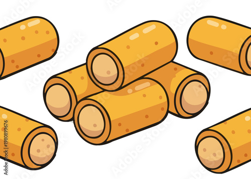 A pile of delicious sausages on a white background.