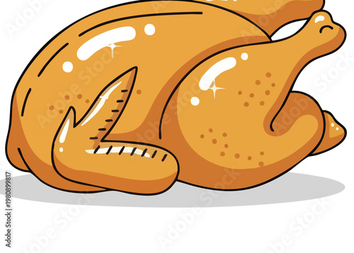 Roasted whole turkey on a plate.