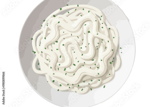 Delicious plate of creamy pasta.