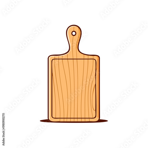 Wooden Kitchen Cutting Board with Handle for Food Preparation and Serving