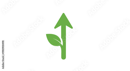 Green arrow with leaf growing up.