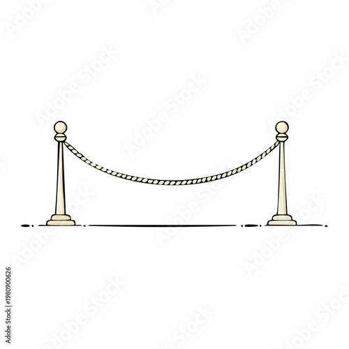 Elegant Stanchions and Rope Barrier for Event Access Control and VIP Red Carpet Guidance