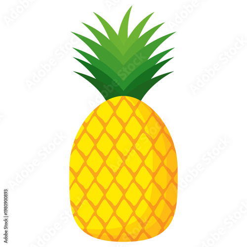 Fresh pineapple fruit illustration, summer pineapple fruit theme. Summer design for holiday promotion and printed on clothing.	
