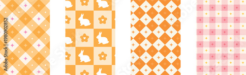 Trendy pastel background with repeating diamond shapes and tiny stars