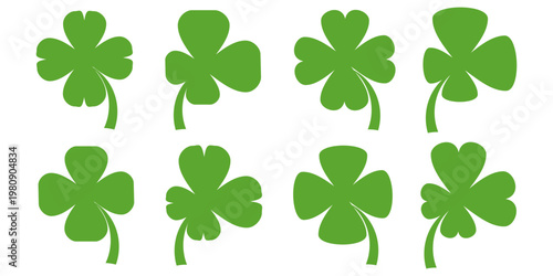 Clover leaf illustration in flat style. Clover leaf vector design symbolizes trust, hope, love, and good luck.	