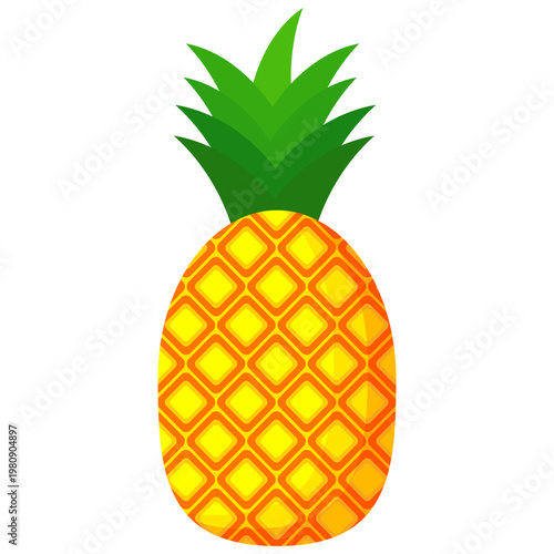 Fresh pineapple fruit illustration, summer pineapple fruit theme. Summer design for holiday promotion and printed on clothing.	
