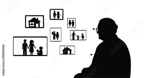 family tree concept with silhouette of a person