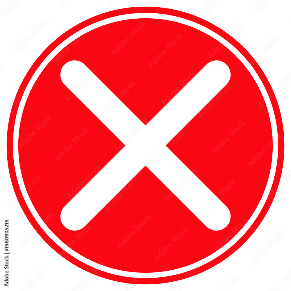 Obraz premium cross mark in flat red style 
