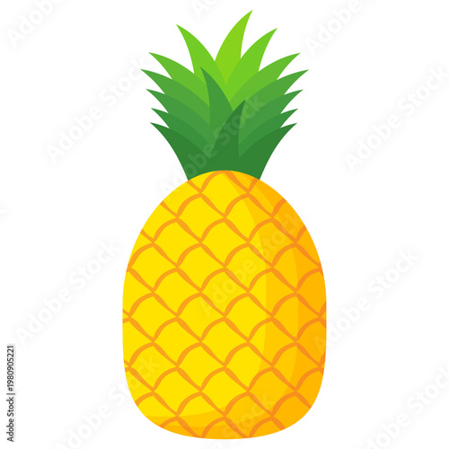 Fresh pineapple fruit illustration, summer pineapple fruit theme. Summer design for holiday promotion and printed on clothing.	
