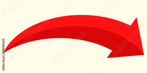 red arrow illustration in flat style	
