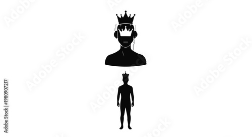 man with crown and sunglasses silhouette