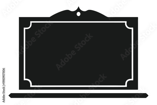 blackboard silhouette line art vector illustration
