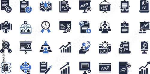 Corporate productivity and time management solid vector