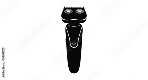A black electric shaver isolated on a white background a striking silhouette