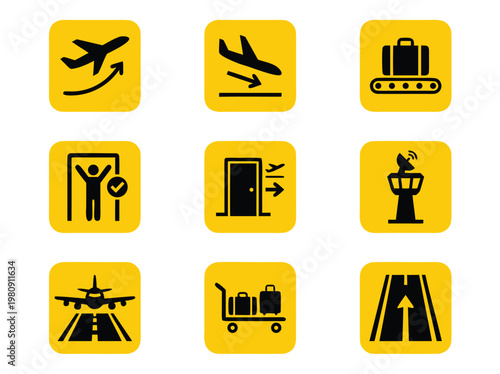 Airport Icons Collection.