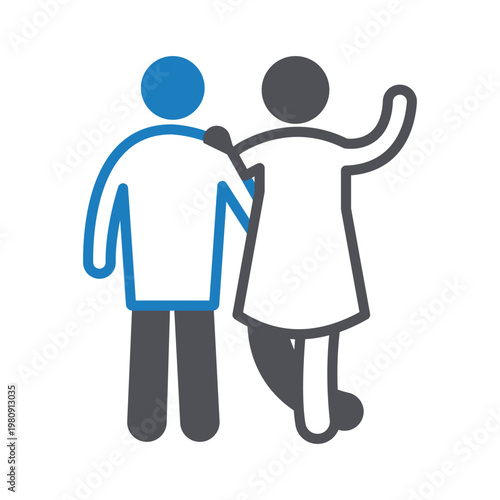 Back Hug Vector icon which can easily modify or edit