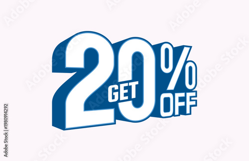 20 Percent off text effects design