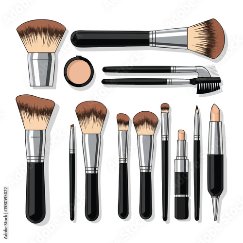 Professional Makeup Brush Set for Beauty and Cosmetic Applications