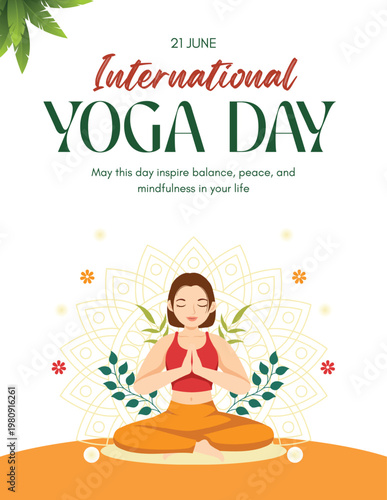 International Yoga Day Poster Design Wellness Meditation Background