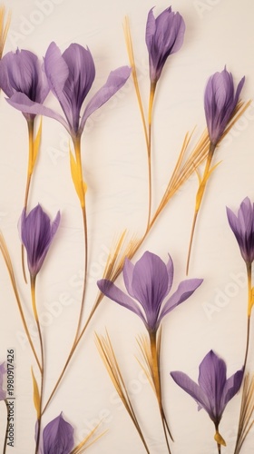 Pressed Crocus flower crocus petal.