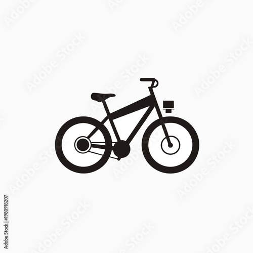 electric bicycle vector icon silhoutte template