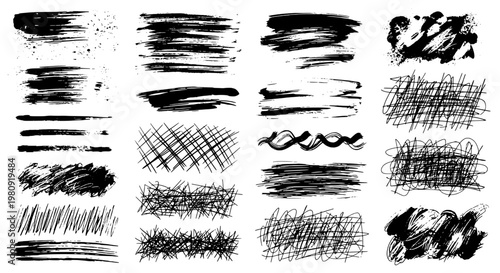 Graph lines doodle bundle with rough scribble strokes, hatch marks, and swirl accents for design backgrounds