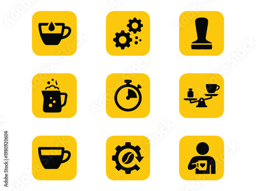 Coffee making icons set 2.