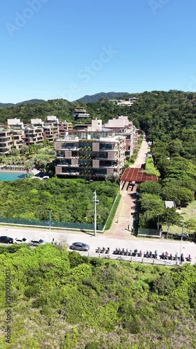 Beach, Ocean and City Skyline Surrounded by Nature
