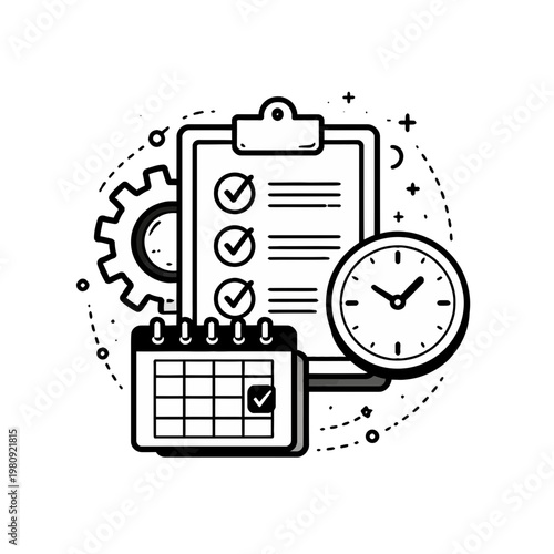 Bilde på lerret Illustrative icon for streamlined task management, project planning, and effecti