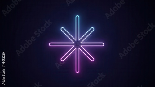 Mesmerizing neon gradient starburst illuminating a dark void with digital elegance