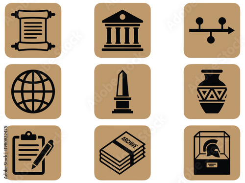Collection of History and Culture Icons.