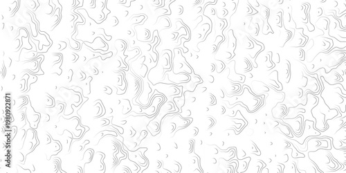 Abstract topographic map contours on white background  grey lines pattern