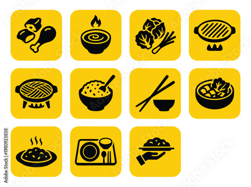 Collection of Asian Food Icons.