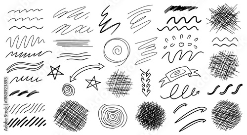 Knife tactical combat with double-edged blade in hand-drawn doodle style for stickers and graphic design