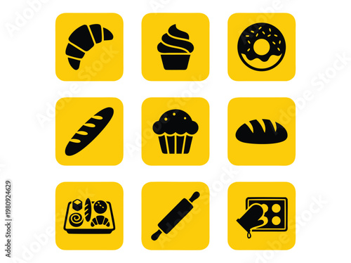 Collection of Baking and Pastry Icons.