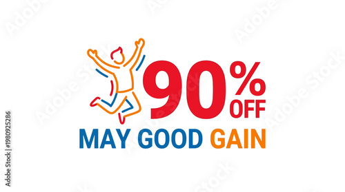 May Good Gain 90% Off Sale Badge
