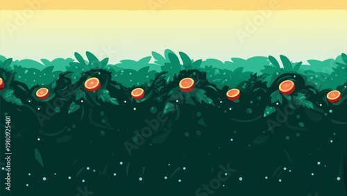 Seamless Decorative Border Pattern Scene Vector i