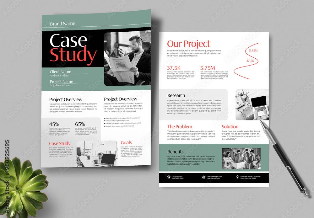 Modern Business Case Study Report Layout Stock Template | Adobe Stock